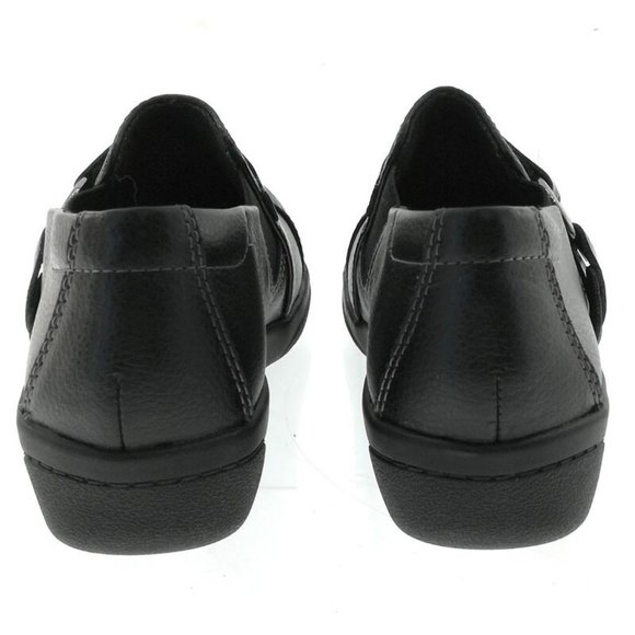 Collection by Clarks Women's Black Cheyn Fame Tumbled Leather Clogs Size 5 - Picture 2 of 4